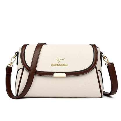 Solid Color High-Quality Leather Small Shoulder Bags | New Messenger Bags with Strap & Designer Crossbody Bag (Sac à Main)