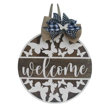 Butterfly Door Hanger Welcome Sign
