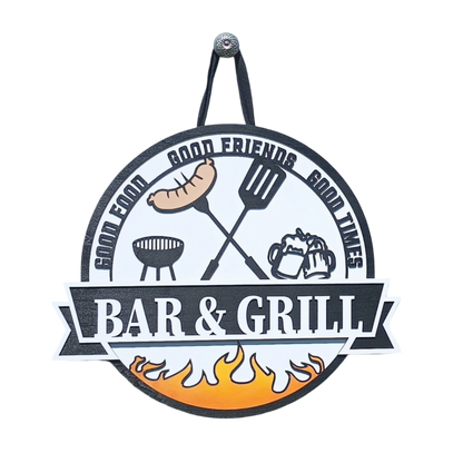 Bar & Grill Sign for Patio, Backyard & Outdoor Kitchen Decor
