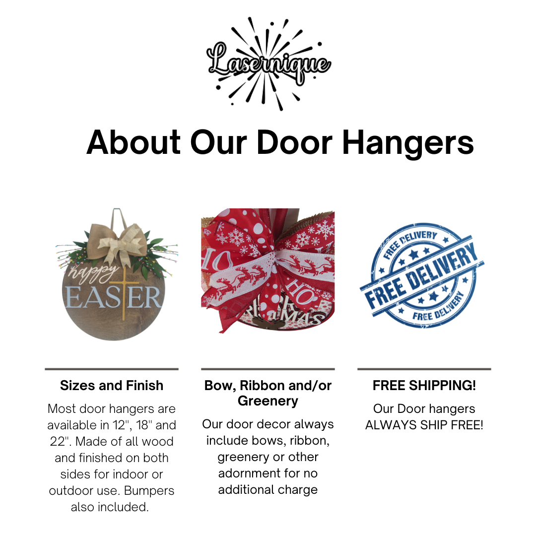 French Bulldog Door Hanger – Dog Welcome Sign for Front Door Decor