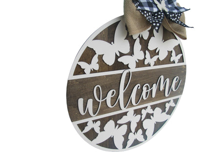 Butterfly Door Hanger Welcome Sign