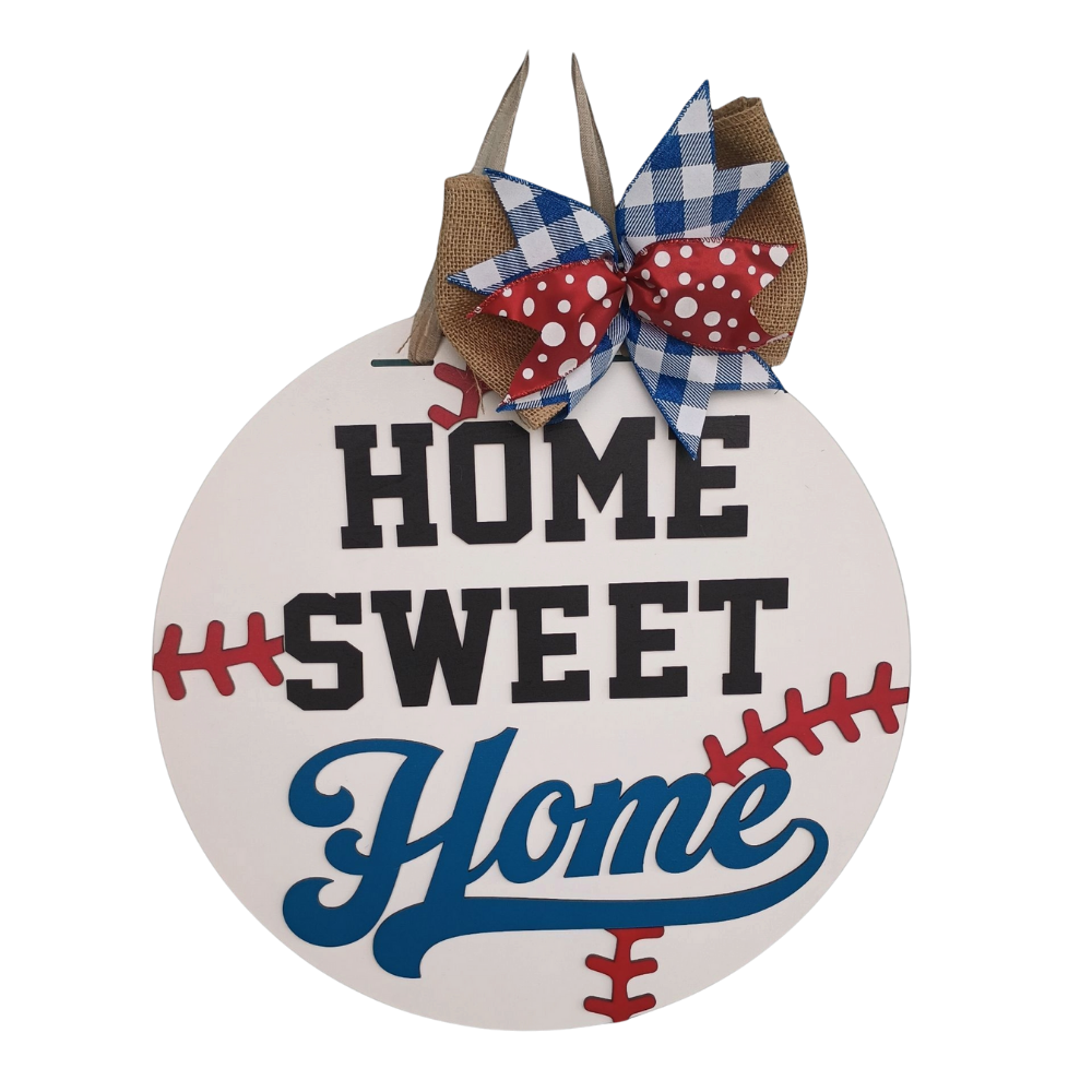 Home Sweet Home Sign – Baseball Decor