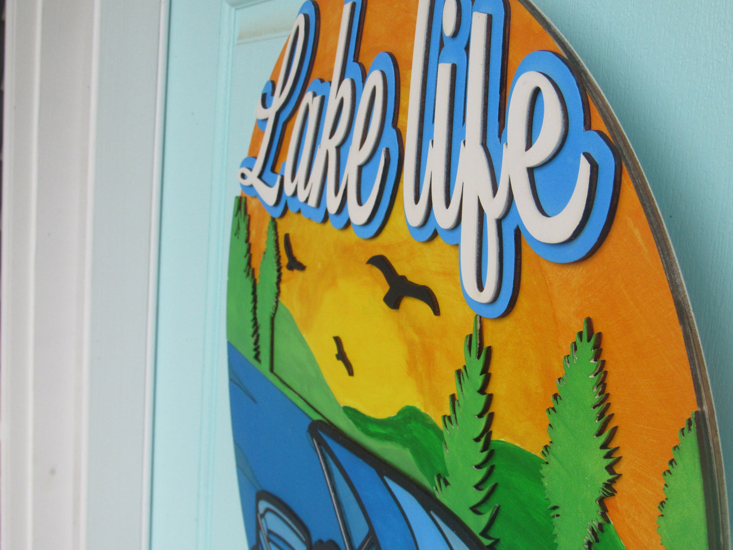 Personalized Lake House Door Decor – Pontoon Life Sign