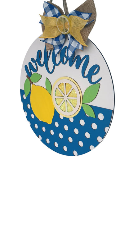 Lemon Decor Door Hanger – Welcome Kitchen Wall Sign