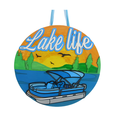 Personalized Lake House Door Decor – Pontoon Life Sign
