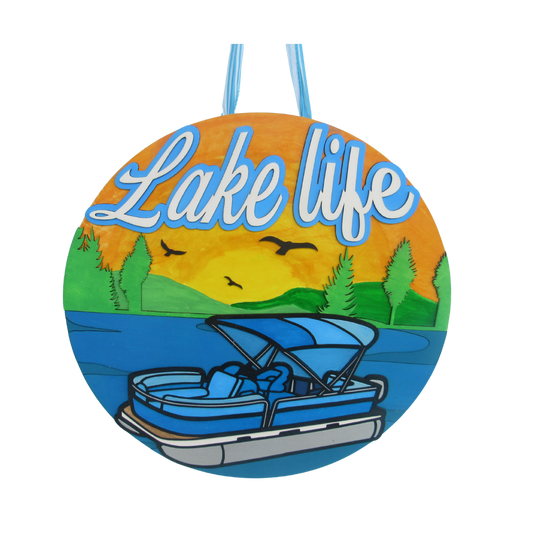Personalized Lake House Door Decor – Pontoon Life Sign