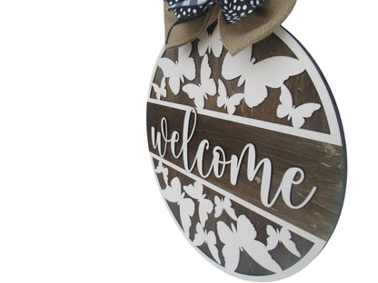 Butterfly Door Hanger Welcome Sign