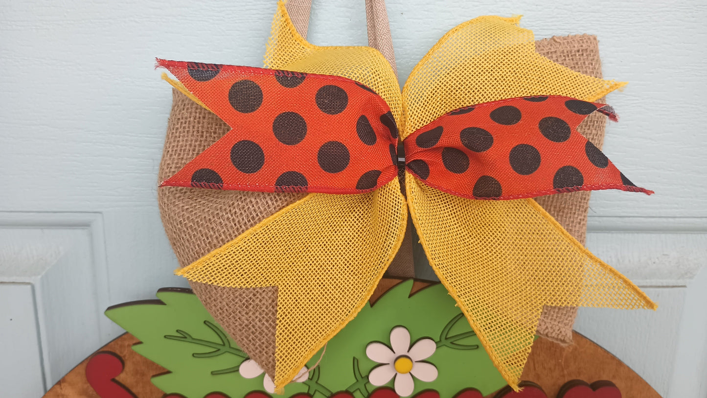 Summer Vibes Strawberry Sign - Door Hanger